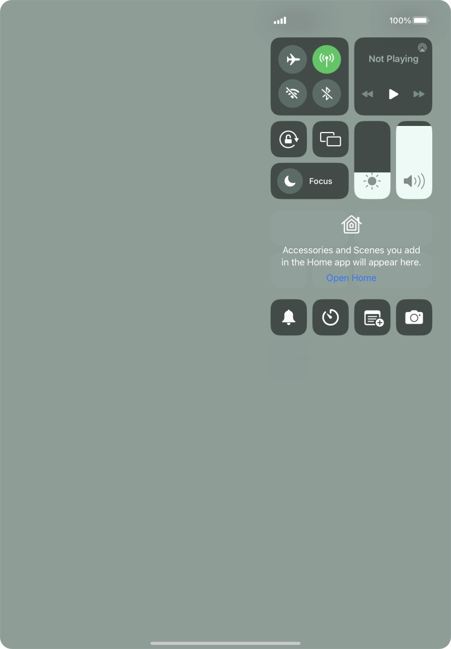 Press the flight mode icon to turn the function on or off. Press the flight mode icon to turn the function on or off.