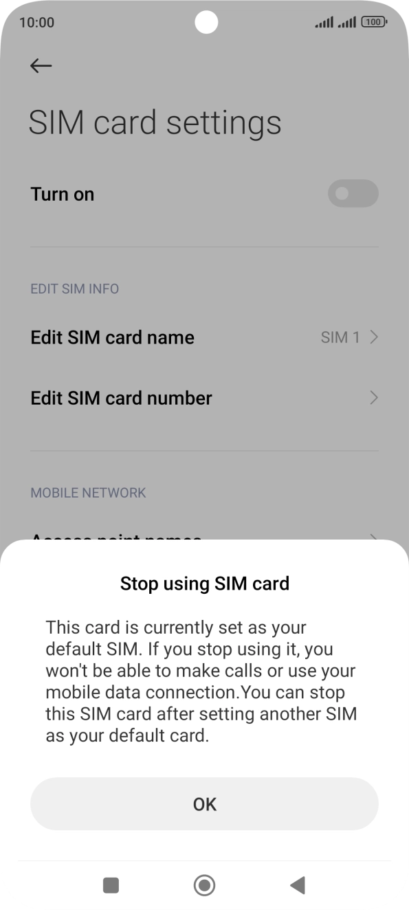 If you turn off the function, press OK.