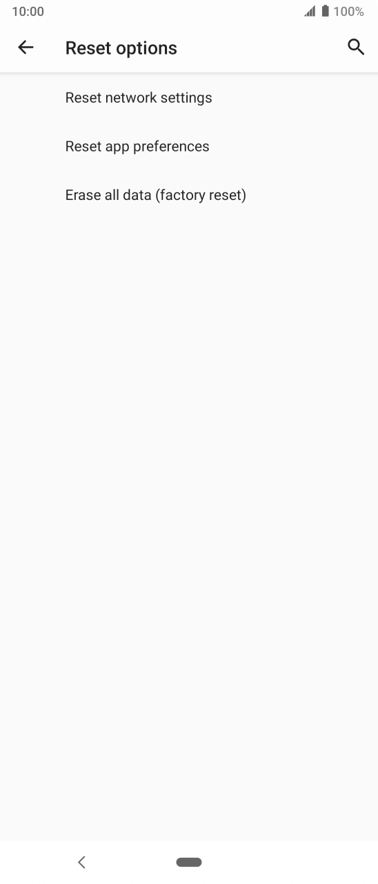Press Erase all data (factory reset).