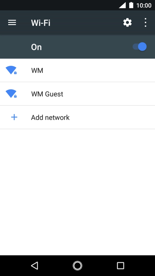 Press the required WiFi network.