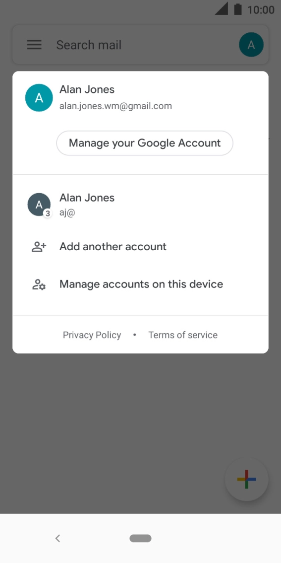 Press the required account. Press the required account.