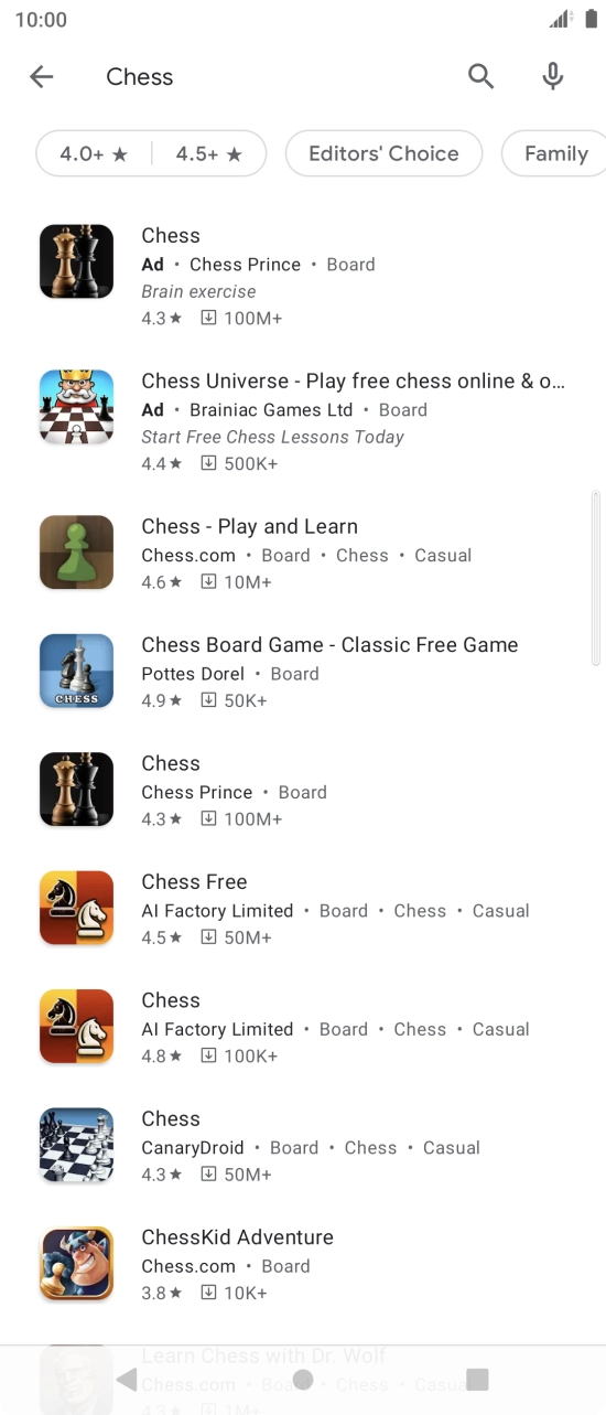 Press the required app.