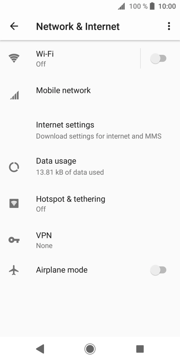 Press Mobile network. Press Mobile network.