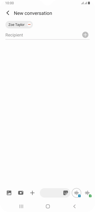 Press the text input field and write the text for your text message.
