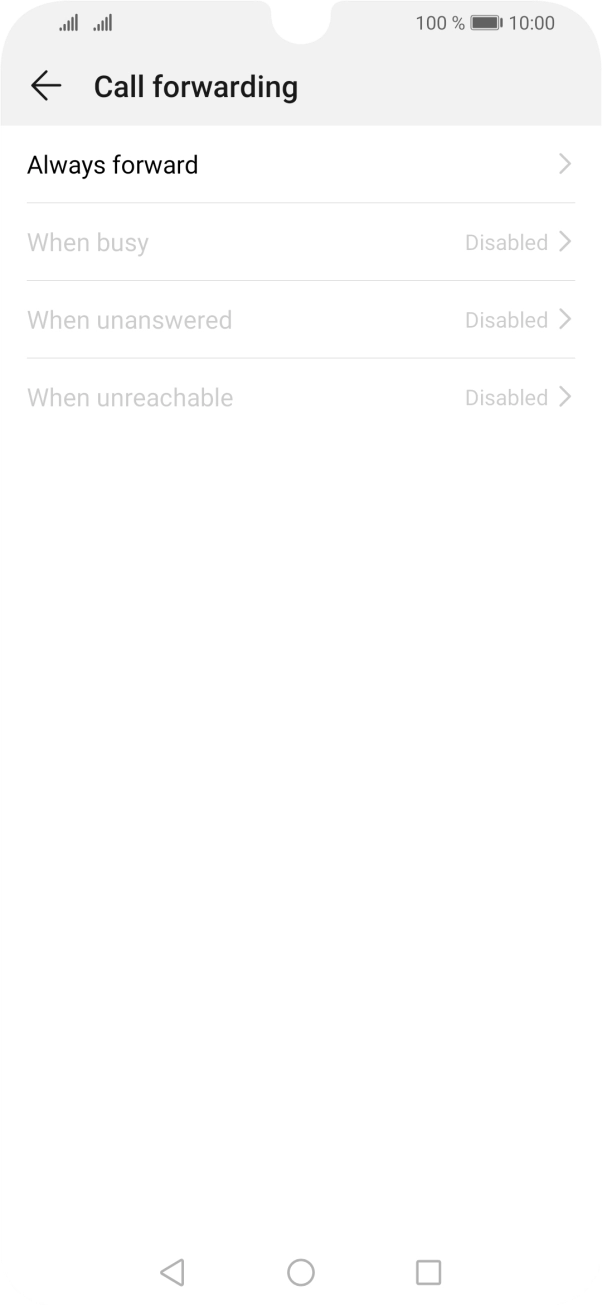 Press the required divert type.