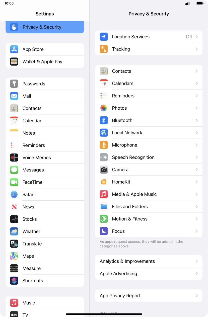 Press App Privacy Report.