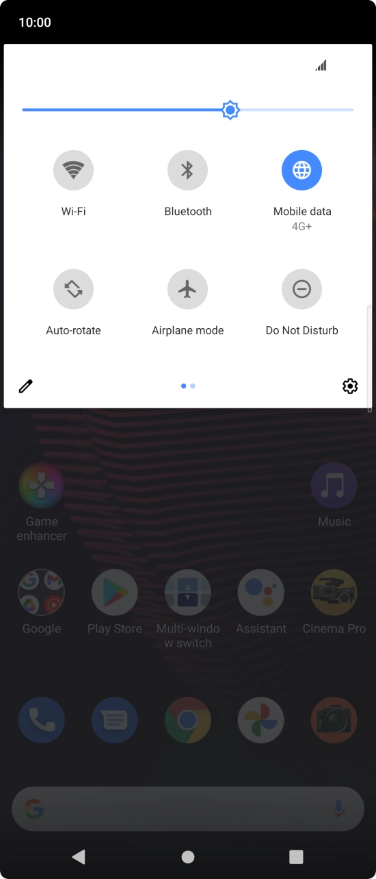 Press Mobile data to turn the function on or off. Press Mobile data to turn the function on or off.