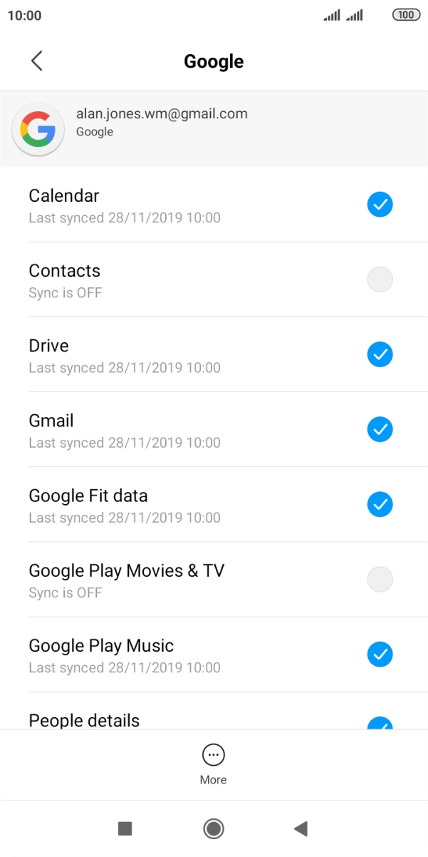 Press the field next to 'Contacts' to turn on the function.