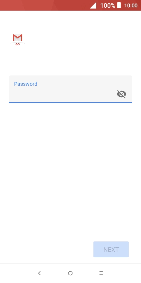 Press the field below 'Password' and key in the password for your email account.