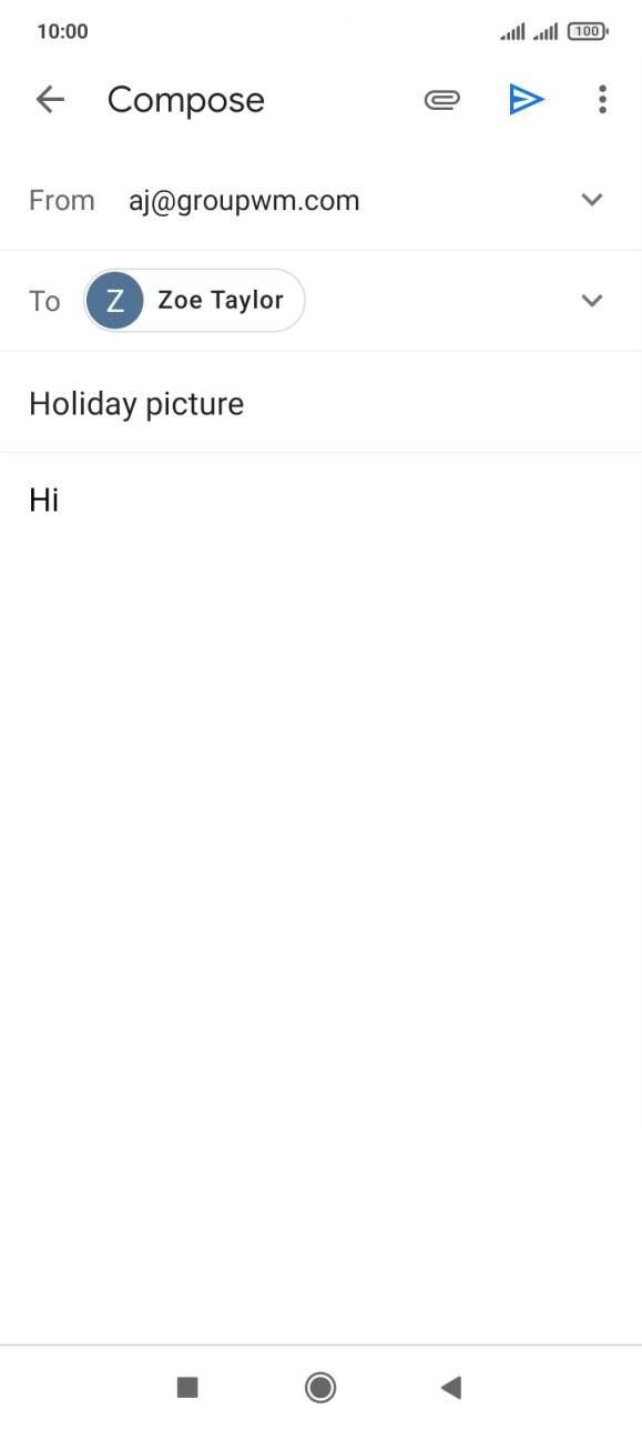 Press the attachment icon. Press the attachment icon.
