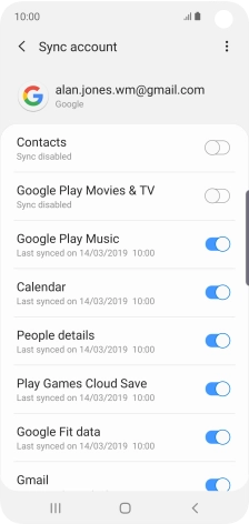 Press the indicator next to 'Contacts' to turn on the function.
