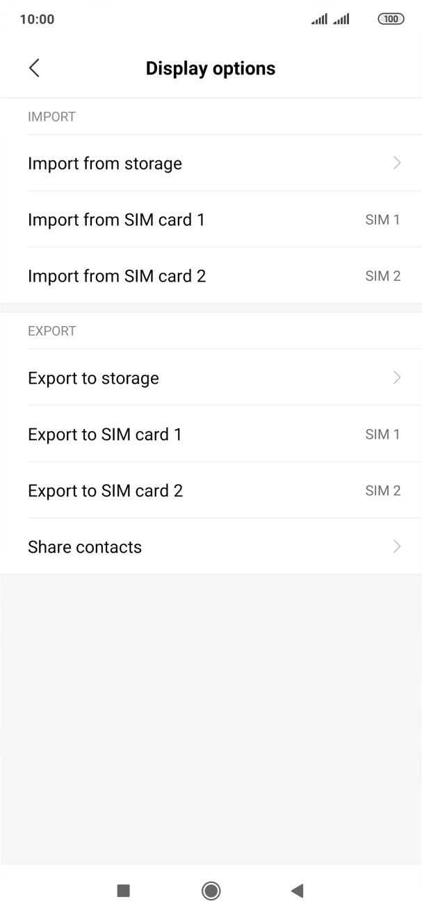 Press Import from ‹SIM card›.