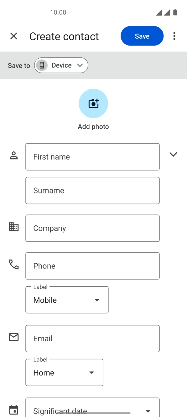 Press First name and key in the required first name.