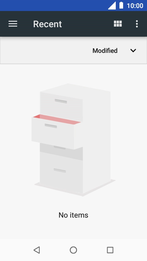 Slide your finger right starting from the left side of the screen and go to the required folder.