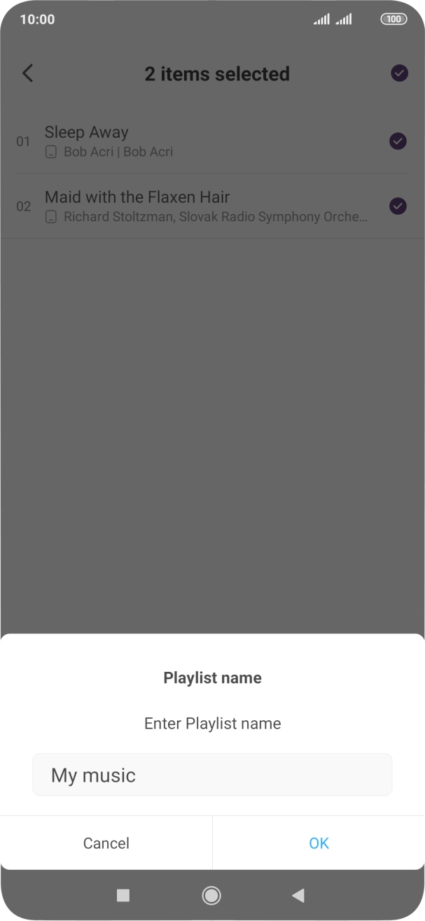 Key in a name for the playlist and press OK.