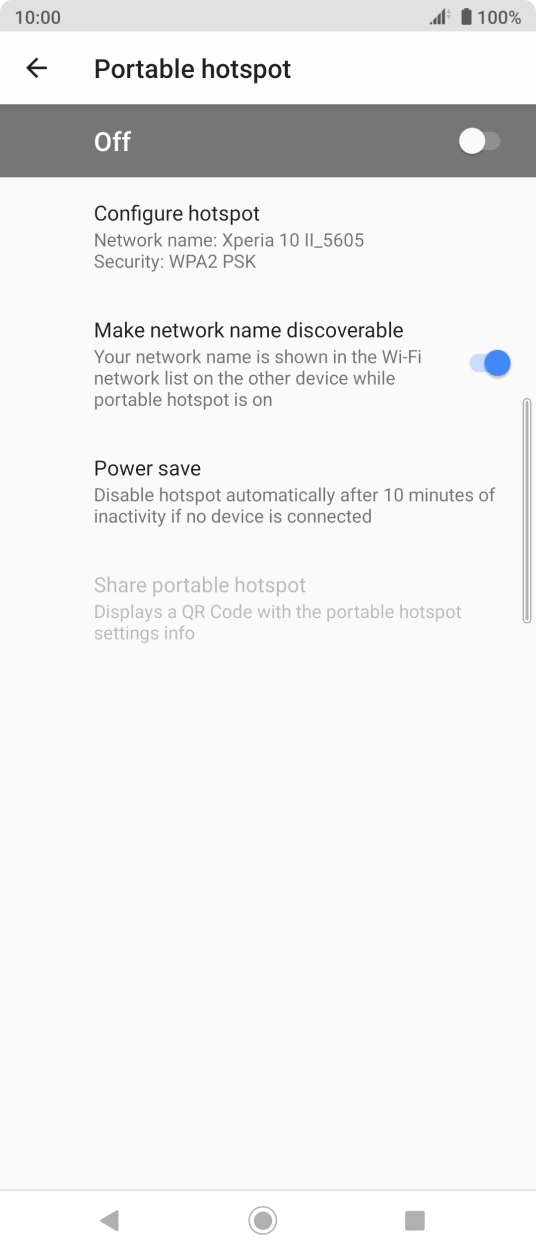 Press Configure hotspot.