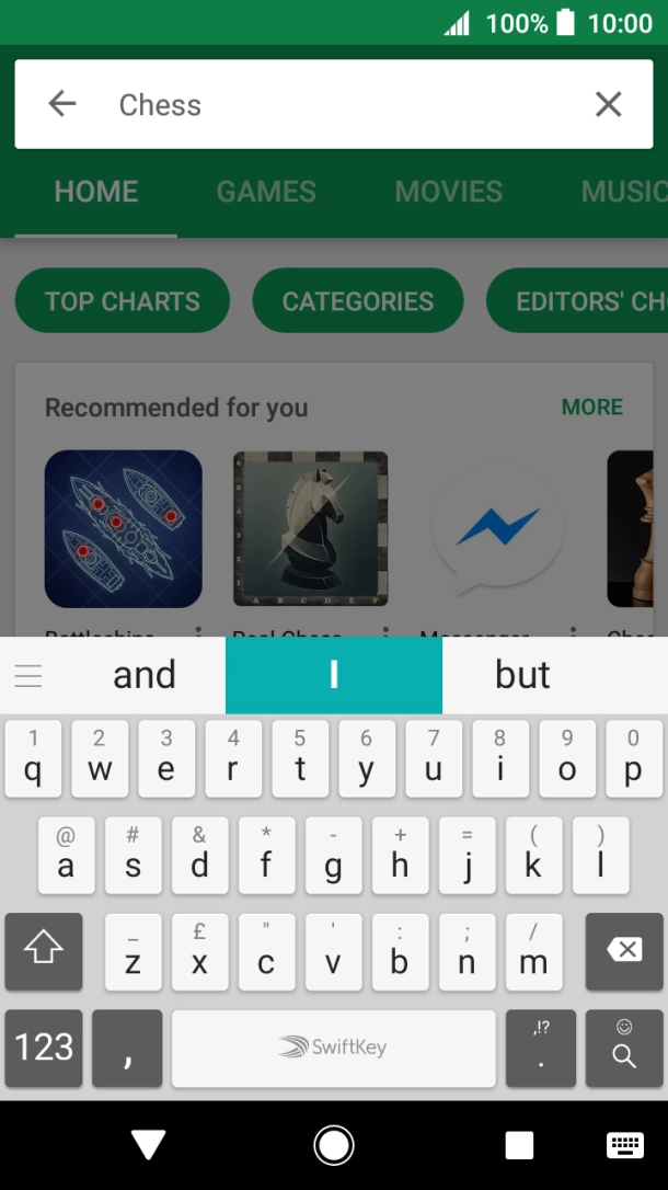 Key in the name or subject of the required app and press the search icon.
