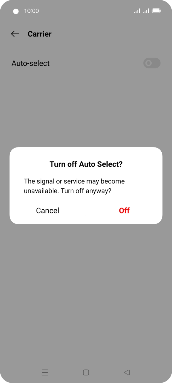 Press Off to turn off the function and wait while your phone searches for networks. Press Off to turn off the function and wait while your phone searches for networks.