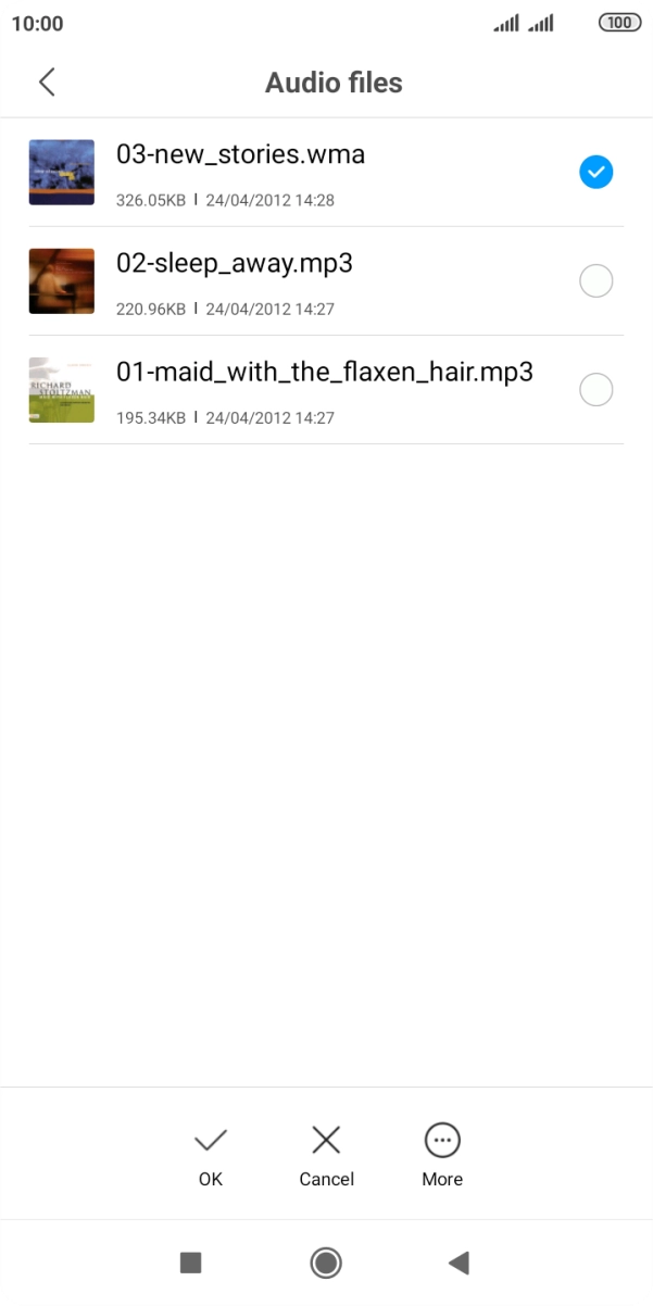 Once you've found a ring tone you like, press OK.