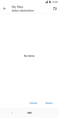 To create a new folder, press the new folder icon and follow the instructions on the screen to create a new folder.