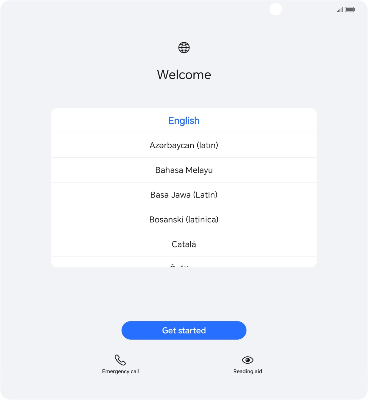 Press the required language.