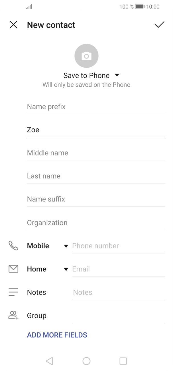 Press Last name and key in the last name.