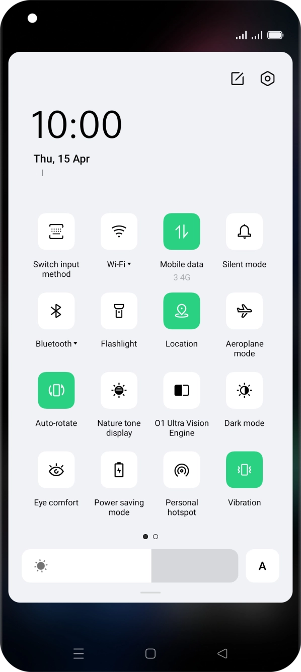 Press the settings icon. Press the settings icon.
