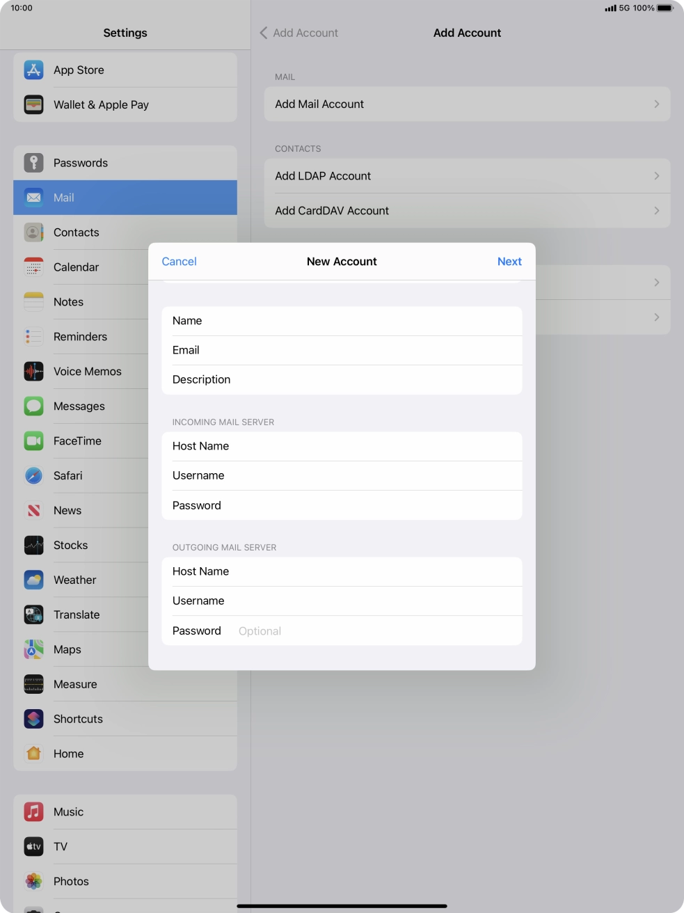 Press Password and key in the password for your email account. Press Password and key in the password for your email account.
