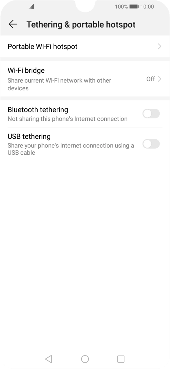 Press Portable Wi-Fi hotspot. Press Portable Wi-Fi hotspot.