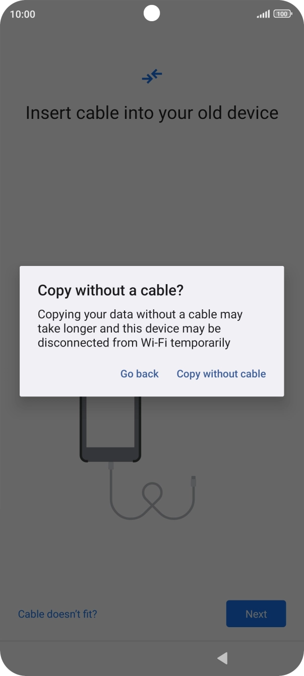 Press Copy without cable.