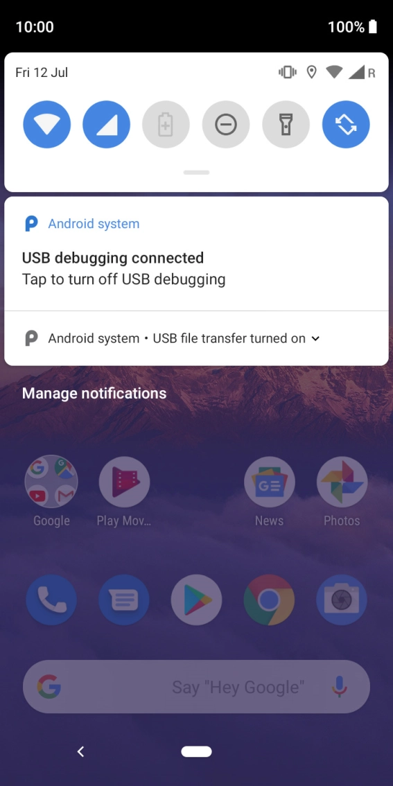 Press Android system. Press Android system.