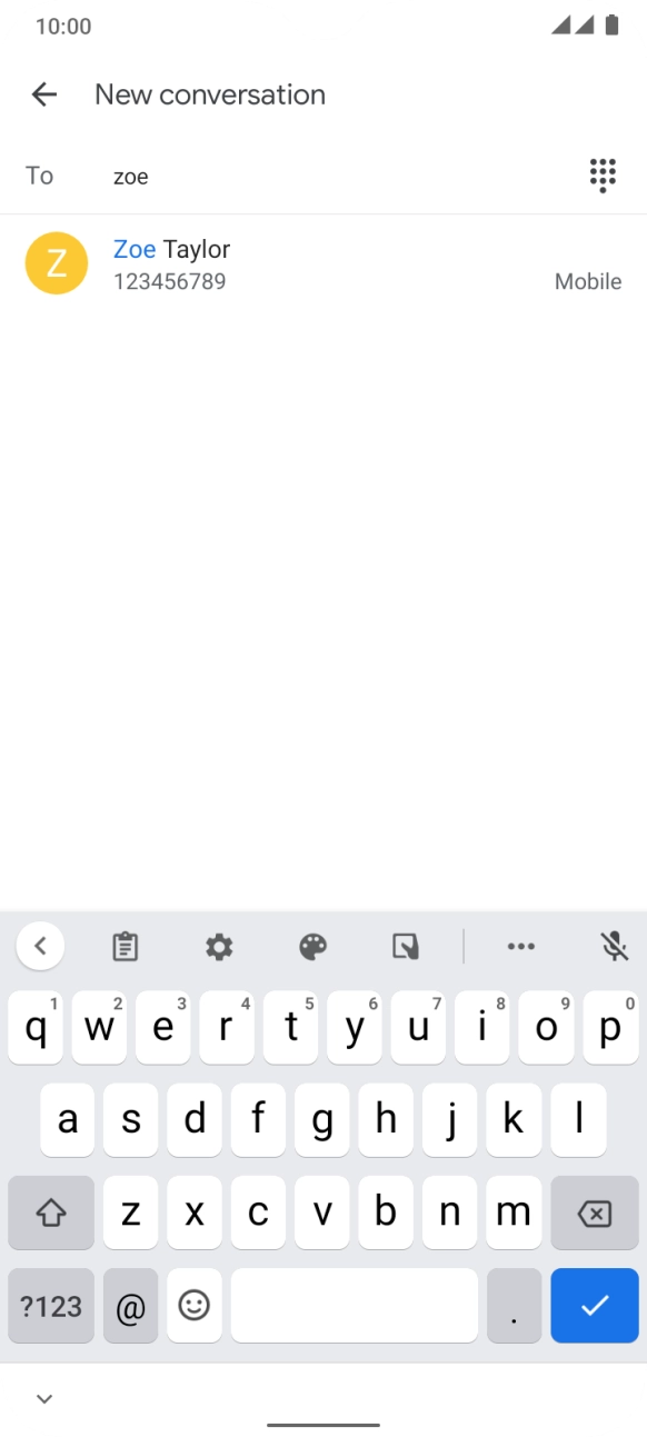 Press the required contact. Press the required contact.