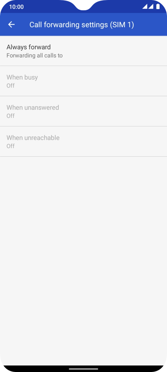 Press the required divert type. Press the required divert type.