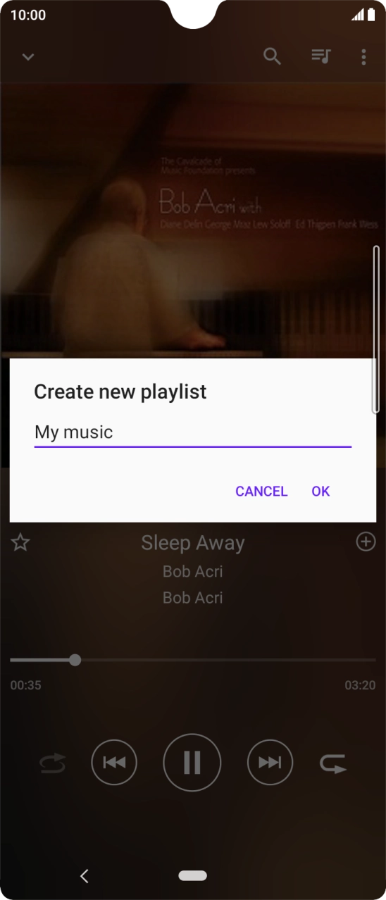 Key in a name for the playlist and press OK.