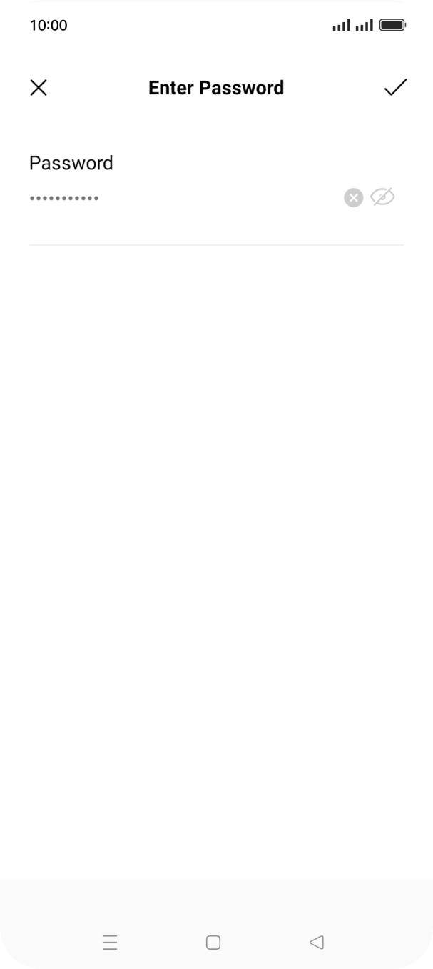 Key in the password for the WiFi network and press the confirm icon.