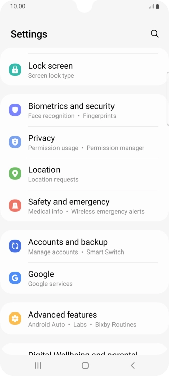 Press Lock screen.