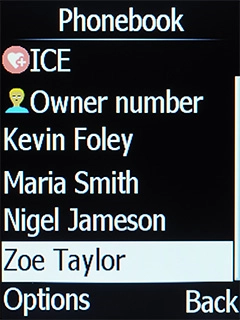 Highlight the required contact.