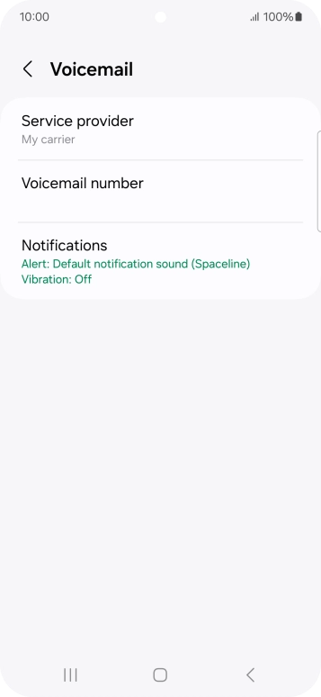 Press Voicemail number.