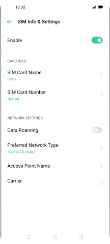 Press Preferred Network Type.