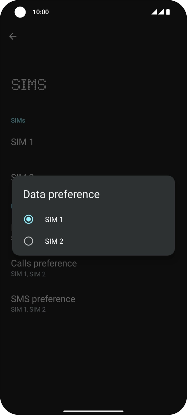 Press the required SIM.