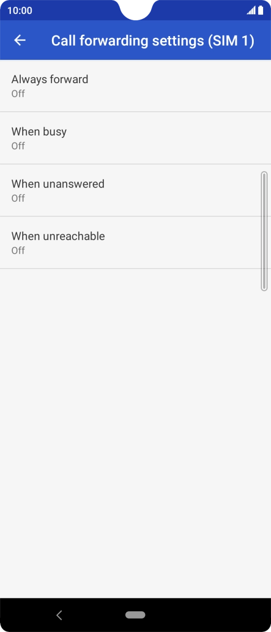 Press the required divert type.