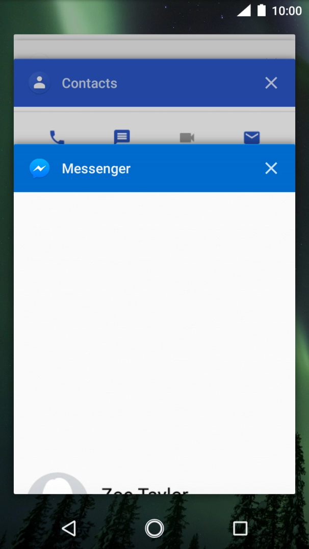 To end one running application, slide your finger right on the required application.