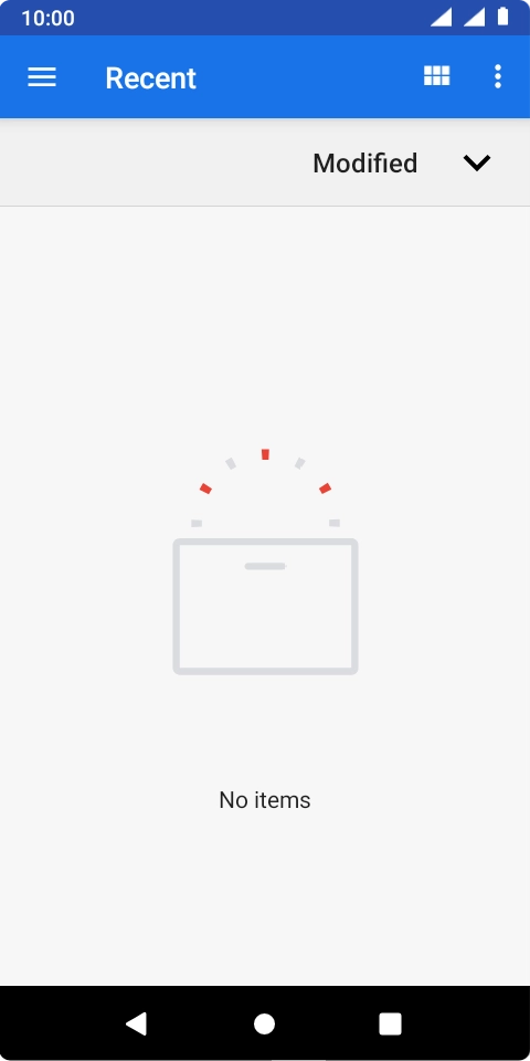Slide your finger right starting from the left side of the screen and go to the required folder.