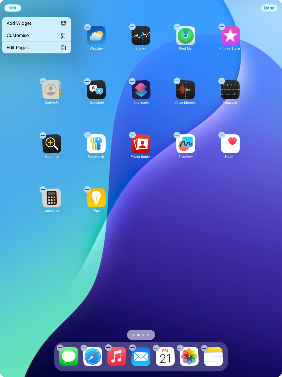 Press Add Widget. Press Add Widget.