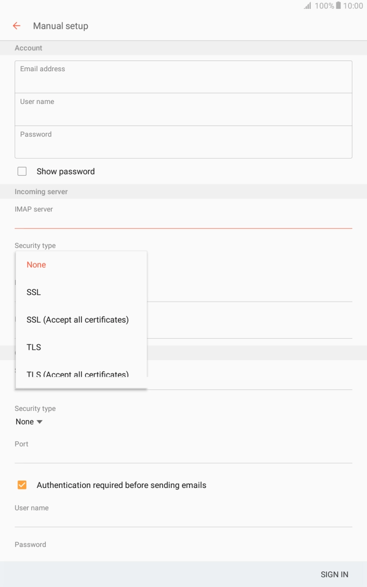 Press None to turn off the function.