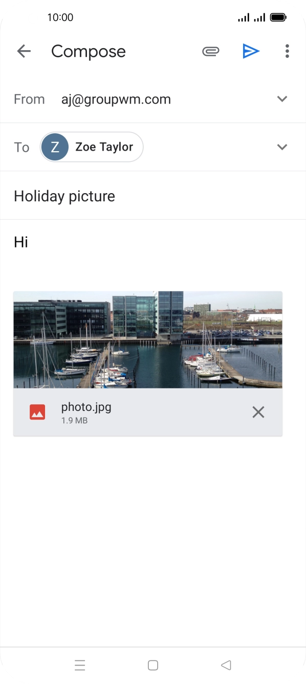 Press the send icon when you've finished your email. Press the send icon when you've finished your email.