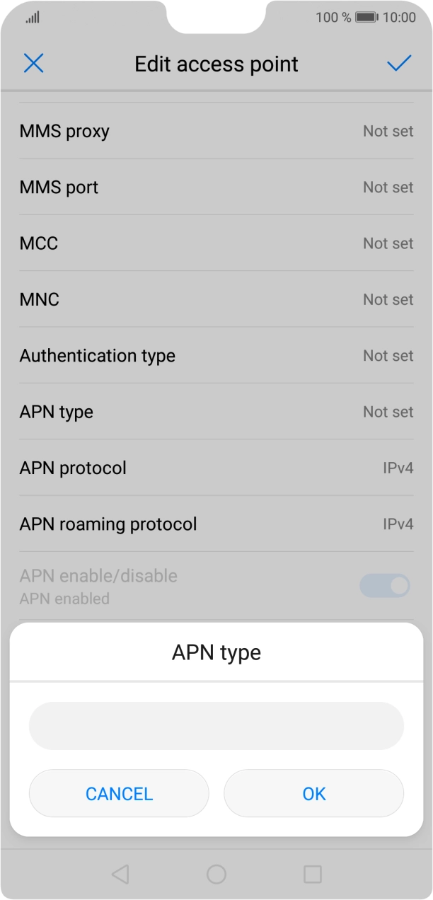 Key in default and press OK. Key in default and press OK.