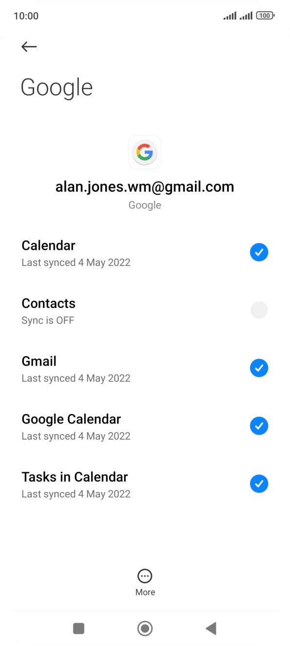 Press the field next to 'Contacts' to turn on the function.