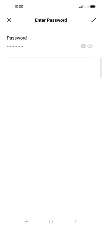 Key in the password for the WiFi network and press the confirm icon.