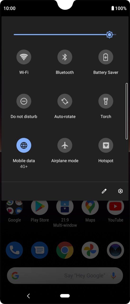 Press the settings icon. Press the settings icon.